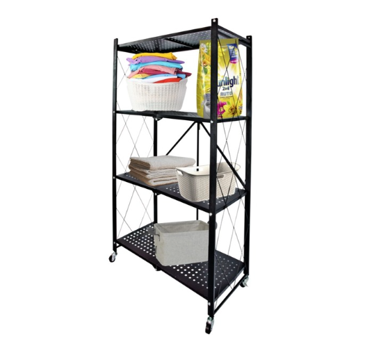 Foldaway Collapsible Storage Rack - Black