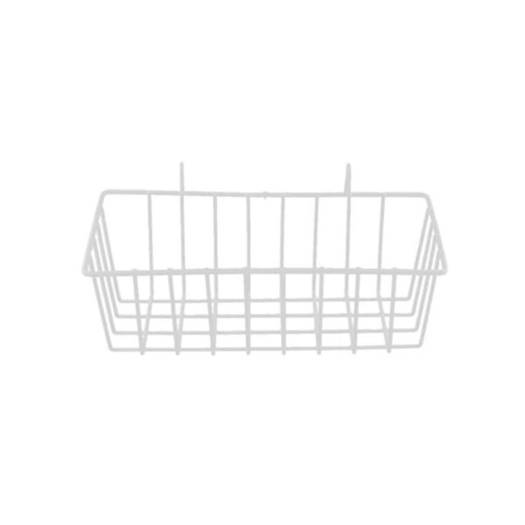 Medium Metal Grid Basket – White