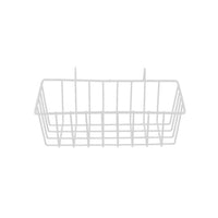 Medium Metal Grid Basket – White