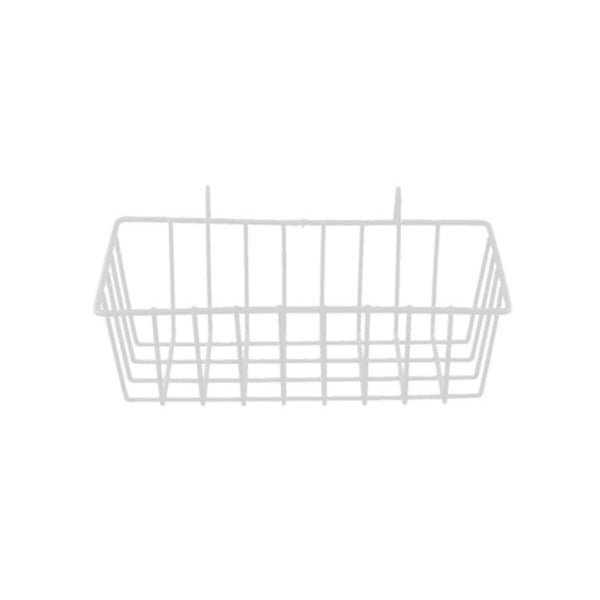 Medium Metal Grid Basket – White