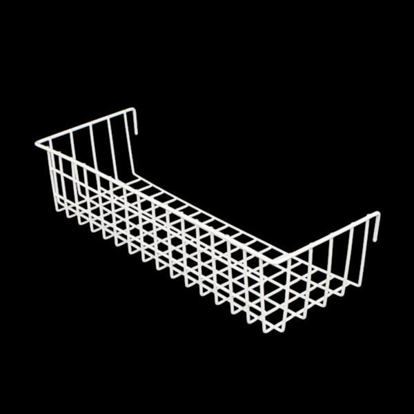 Large Metal Grid Basket – White
