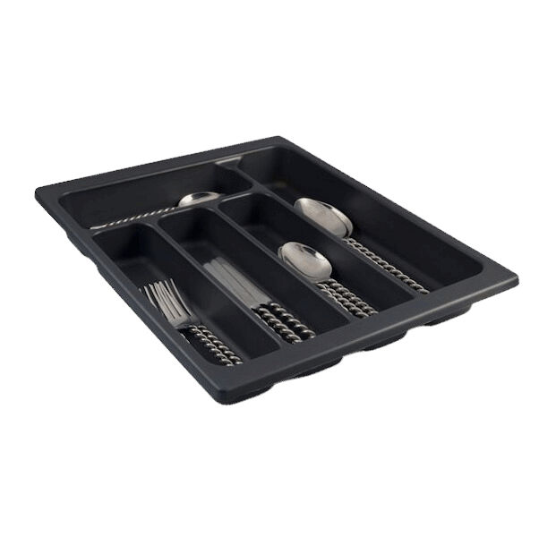 Charcoal Moulded Cutlery Tray 450 Kitchen Drawers Storage UCAN