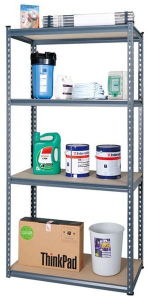 4-Tier Metal Stand with MDF Shelves