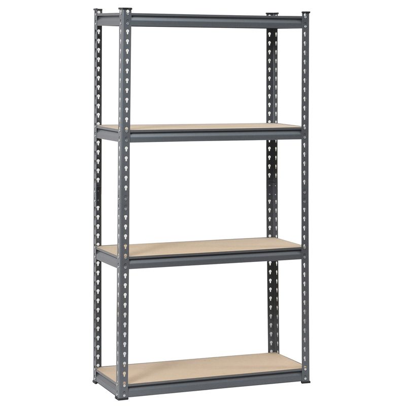 4-Tier Metal Stand with MDF Shelves