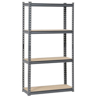 4-Tier Metal Stand with MDF Shelves