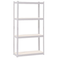 4-Tier Metal Stand with MDF Shelves