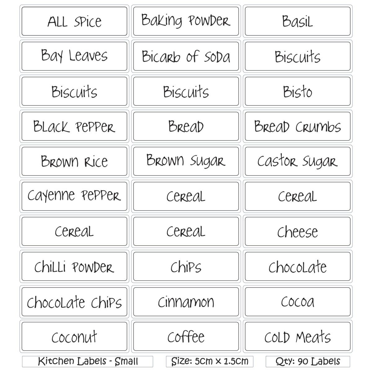 Kitchen Labels - small