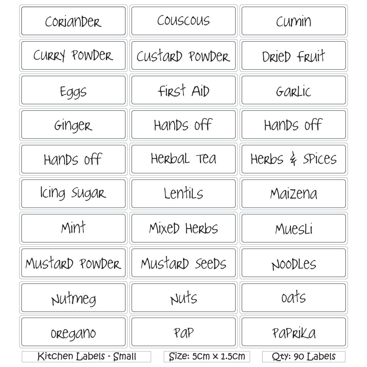 Kitchen Labels - small