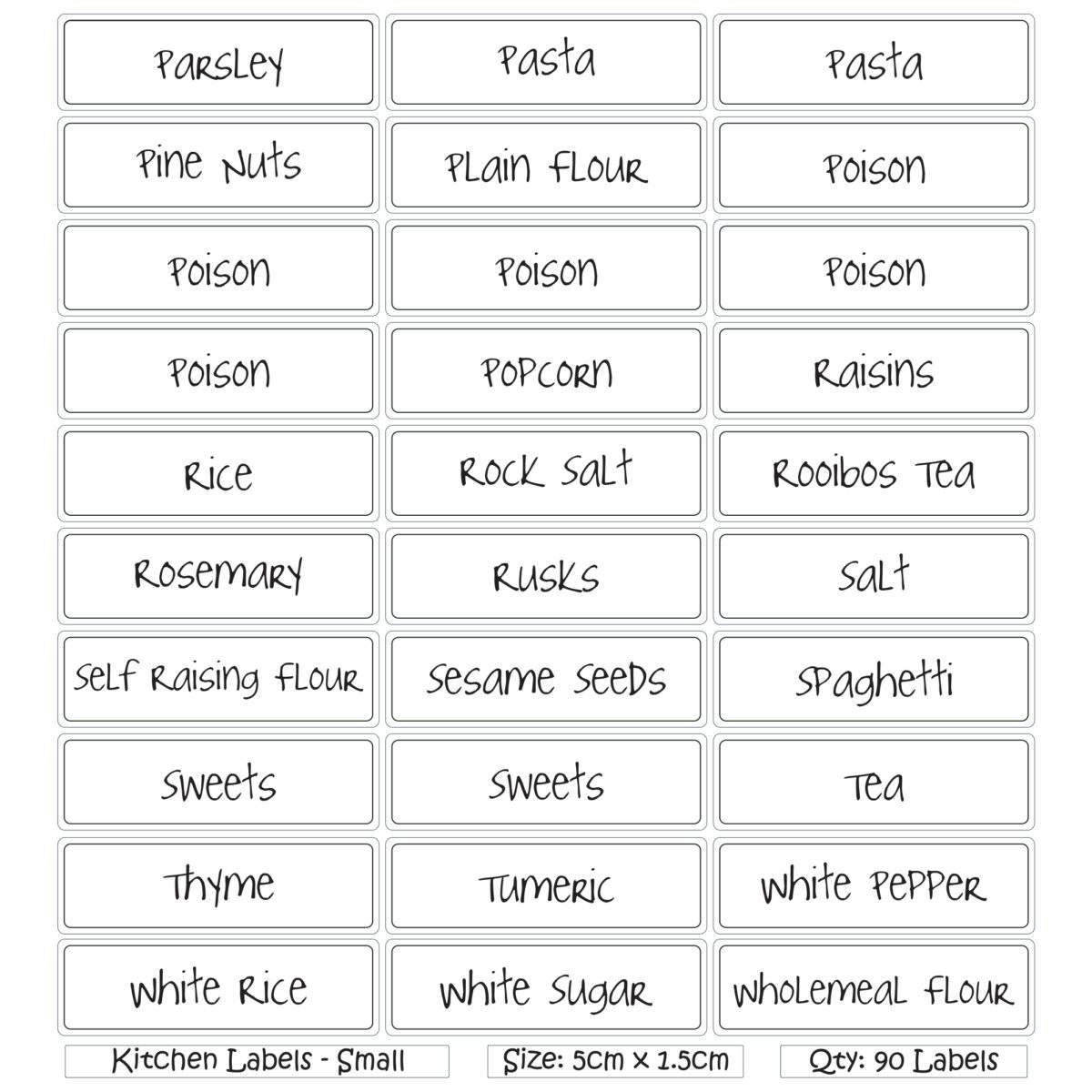 Kitchen Labels - small