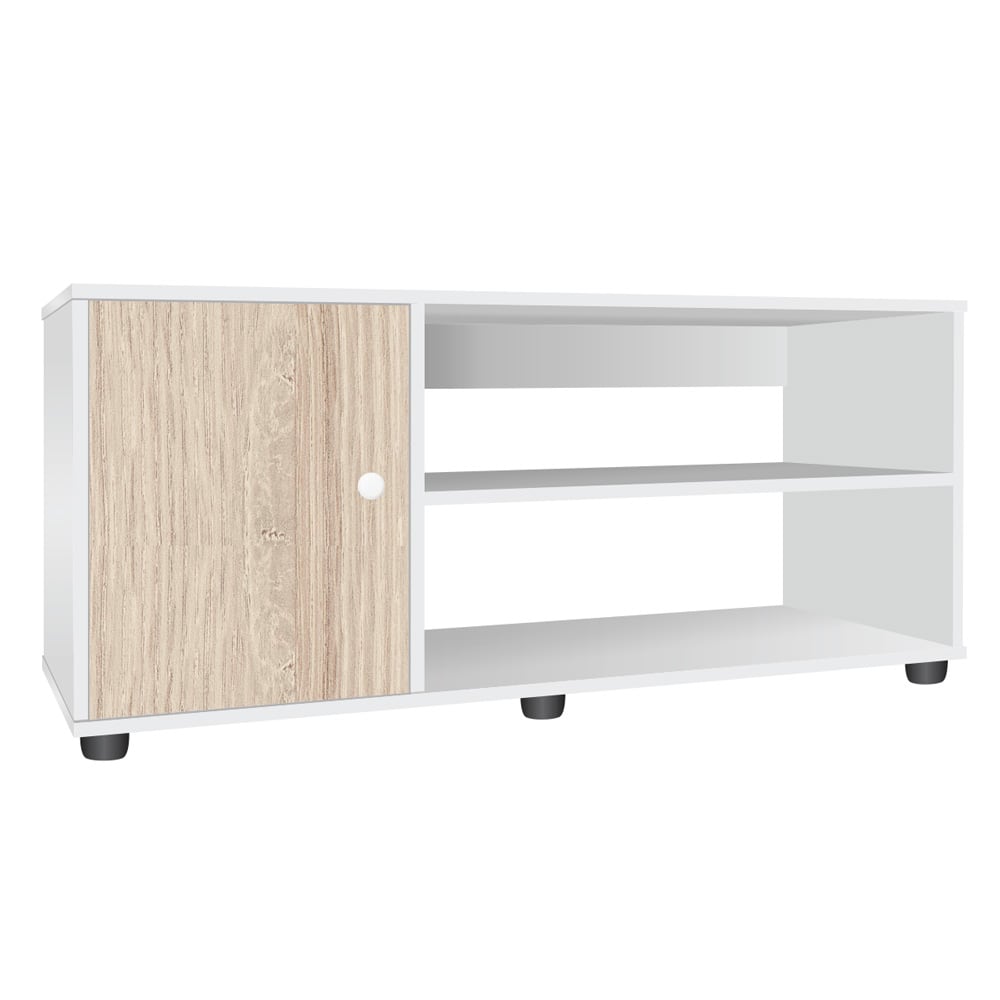 TV Unit with 2 Open Shelves & Cupboard