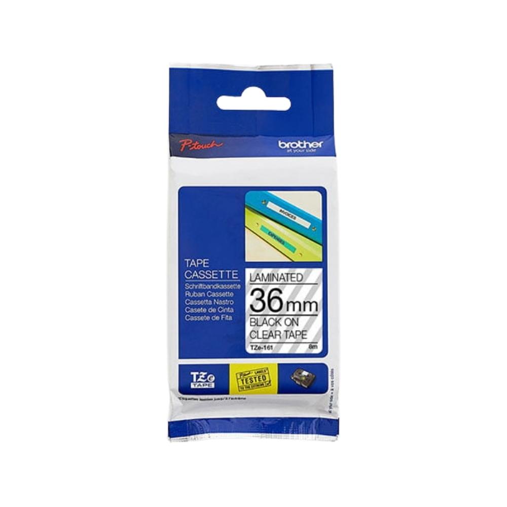 Brother 36mm Black on Clear Label Tape