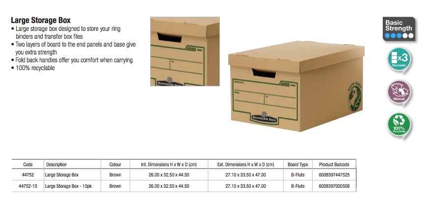 Bankers Box® Earth Series Large Storage Box - 10pk