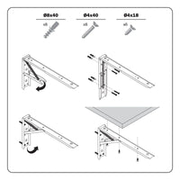 Folding Bracket, White 2PK