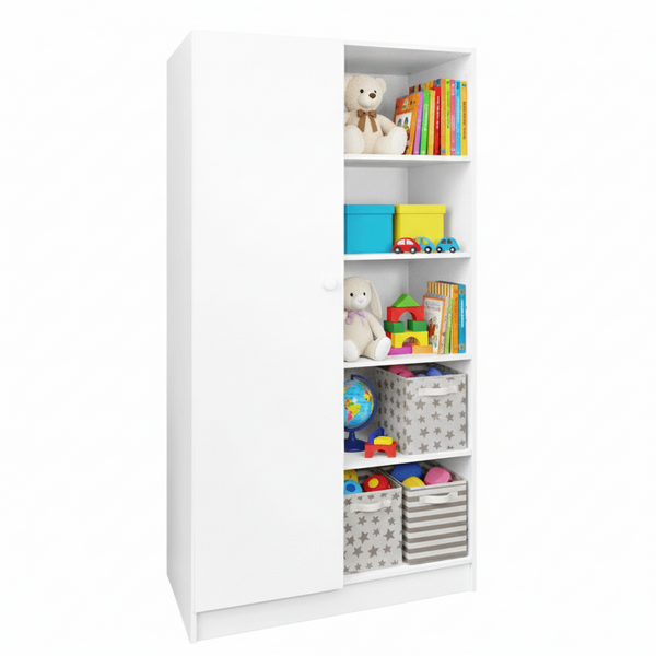 Wardrobe 900 with 4 Open Shelves