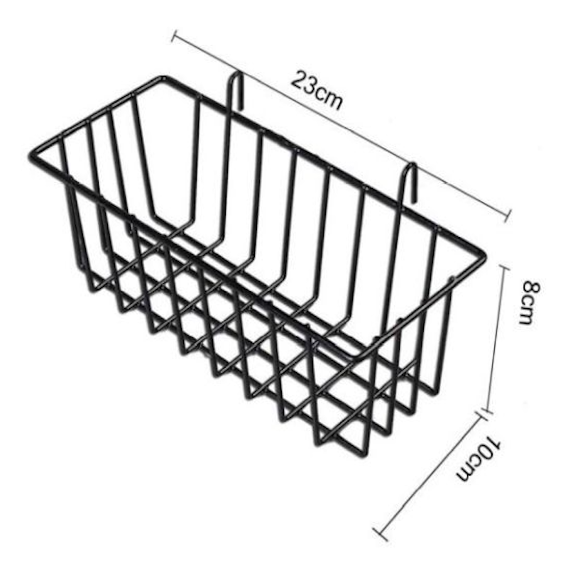 Medium Metal Grid Basket – Black