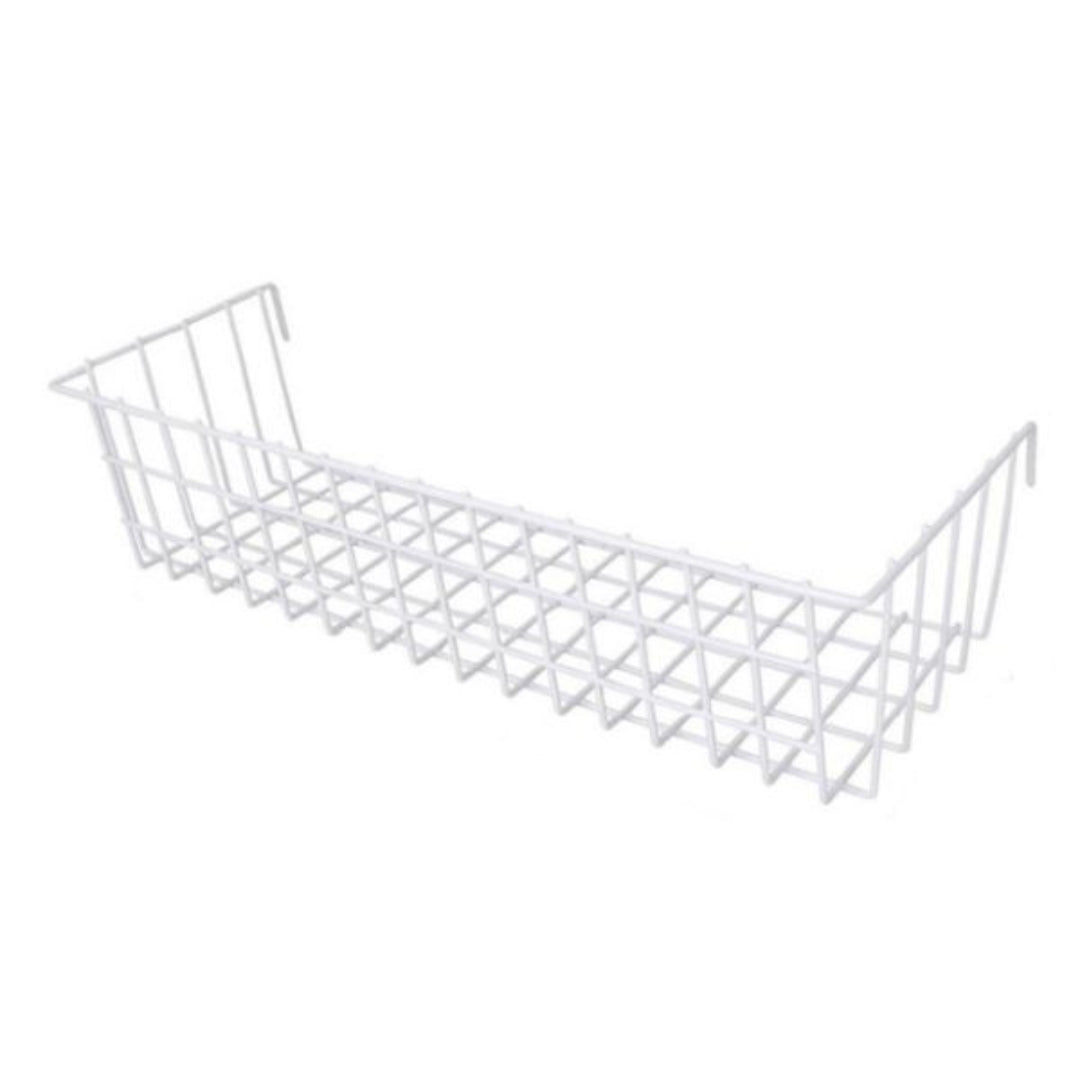 Large Metal Grid Basket – White