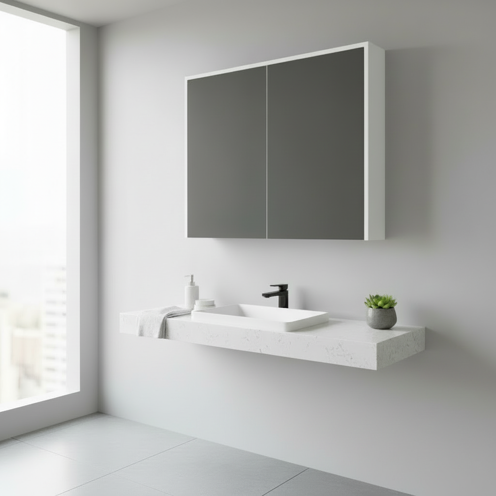 Wall-mounted Vanity with 2 Doors