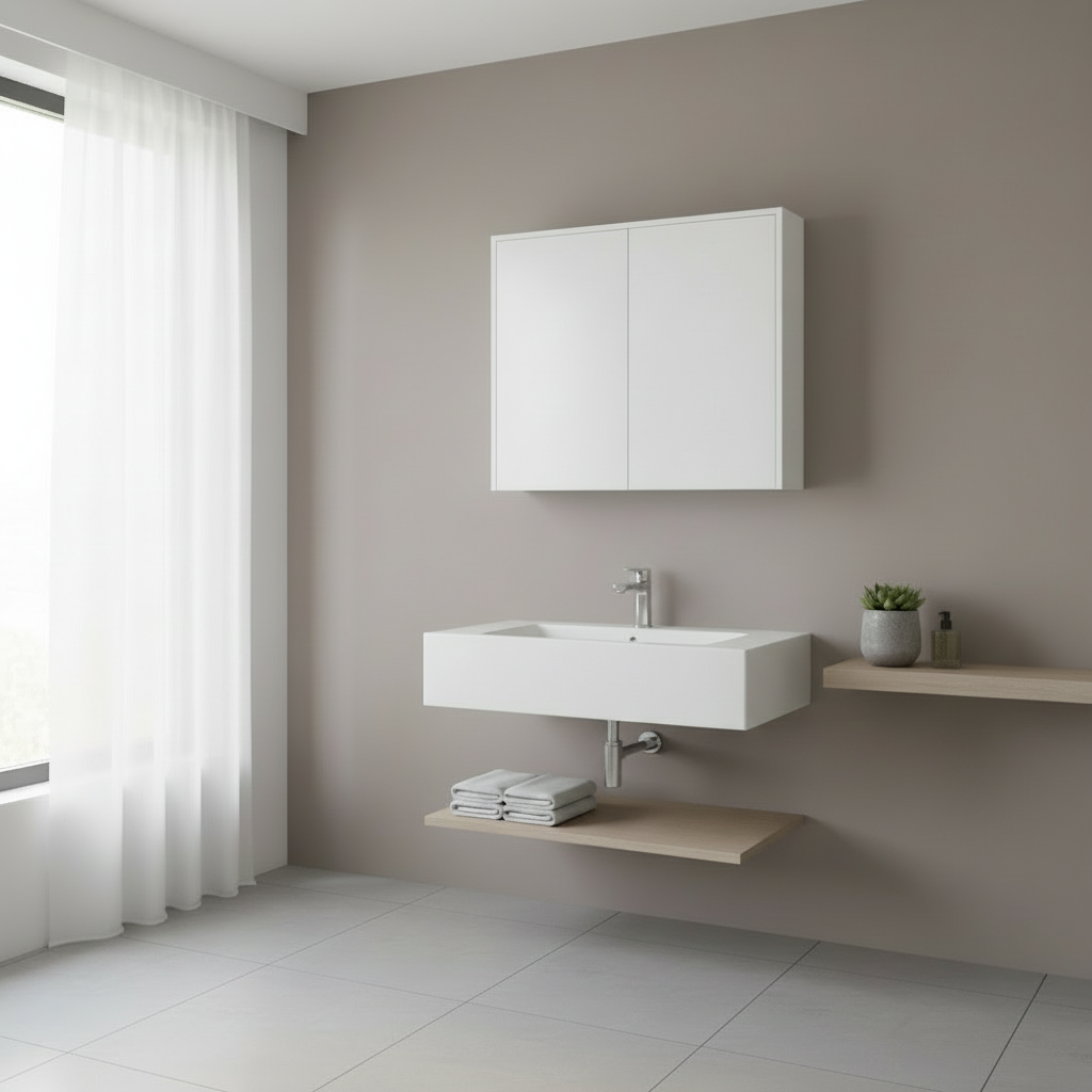 Wall-mounted Vanity with 2 Doors