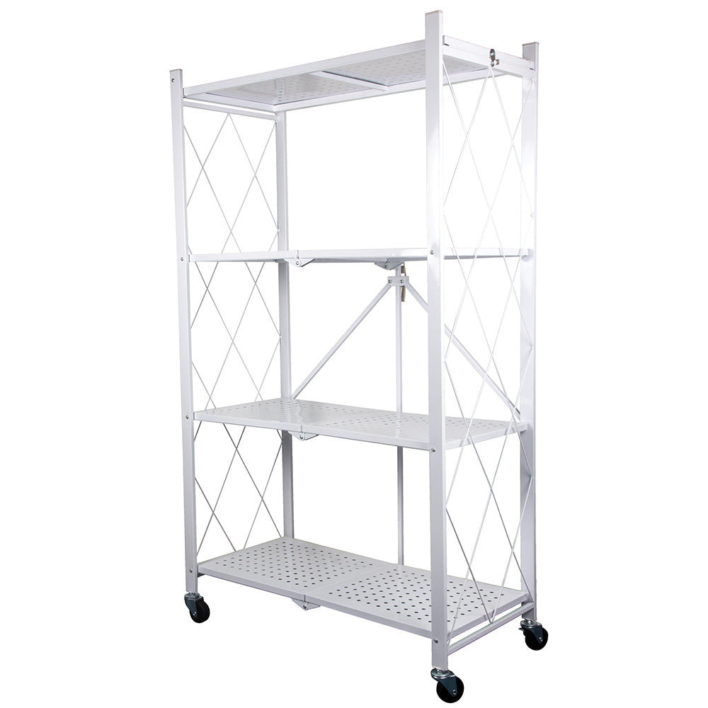 Foldaway Collapsible Storage Rack - White