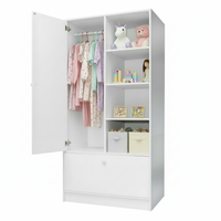 Wardrobe 900 with Drawers and Open Shelves
