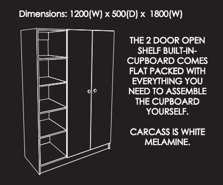 2-Door Open Shelf BIC - diagram