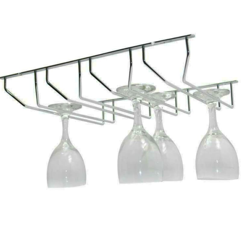 4-Row Glass Rack - Kitchen Home Organise Wine Bar Storage - UCAN