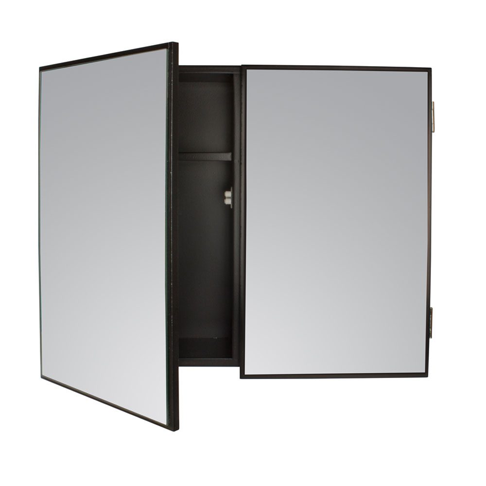 Double Door Mirror Cabinet (410 x 510mm - Mahogany)