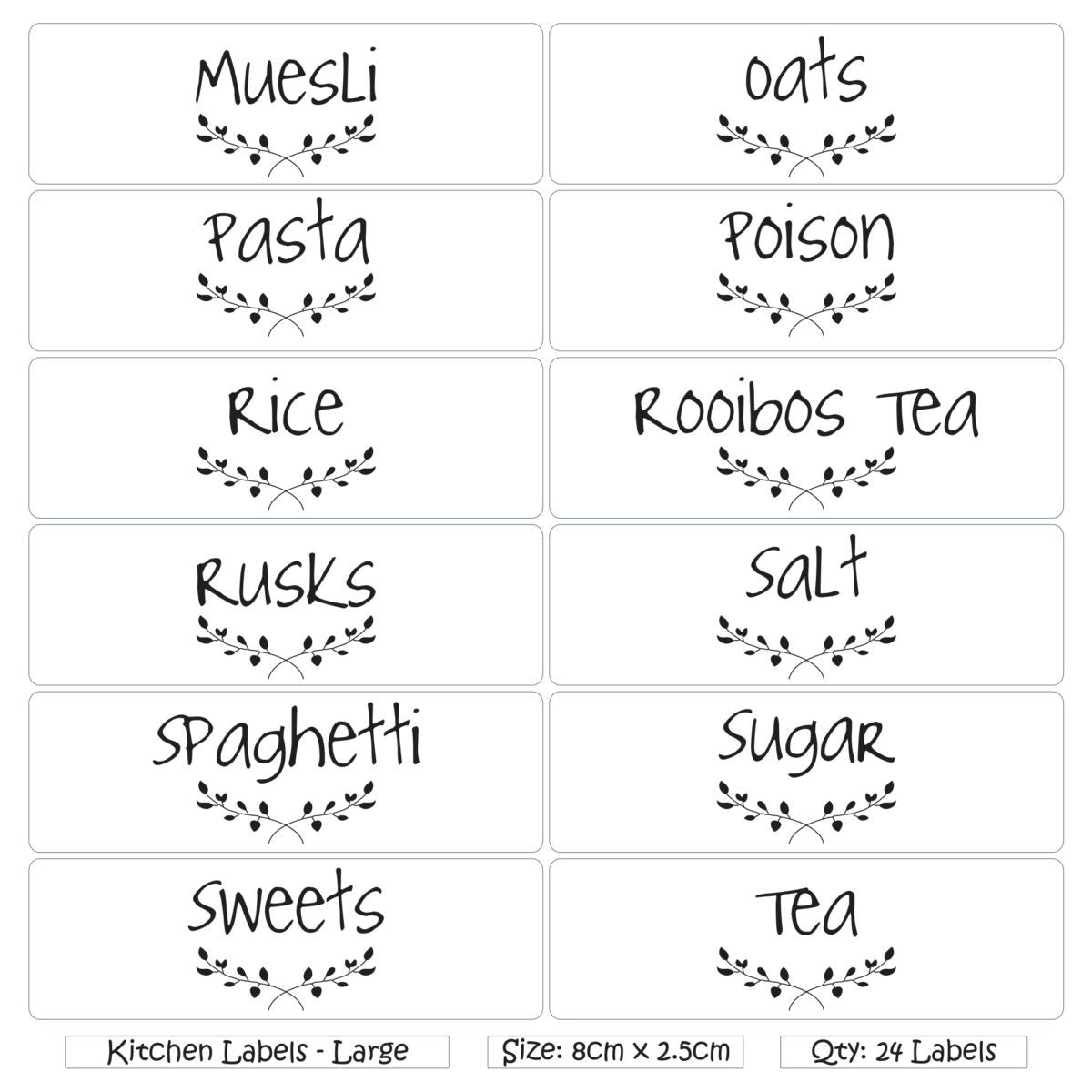 Kitchen Labels - large