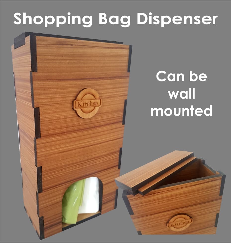 Wooden Kitchen Bag Dispenser