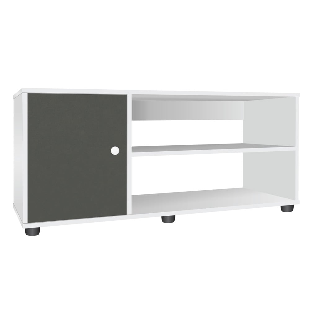 TV Unit with 2 Open Shelves & Cupboard
