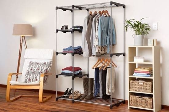 Double Rod Wardrobe with 5 Shelves