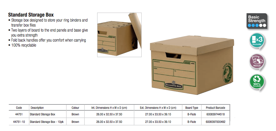 Bankers Box® Earth Series Standard Storage Box - 10pk