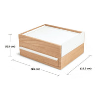 stowit storage box - natural with white